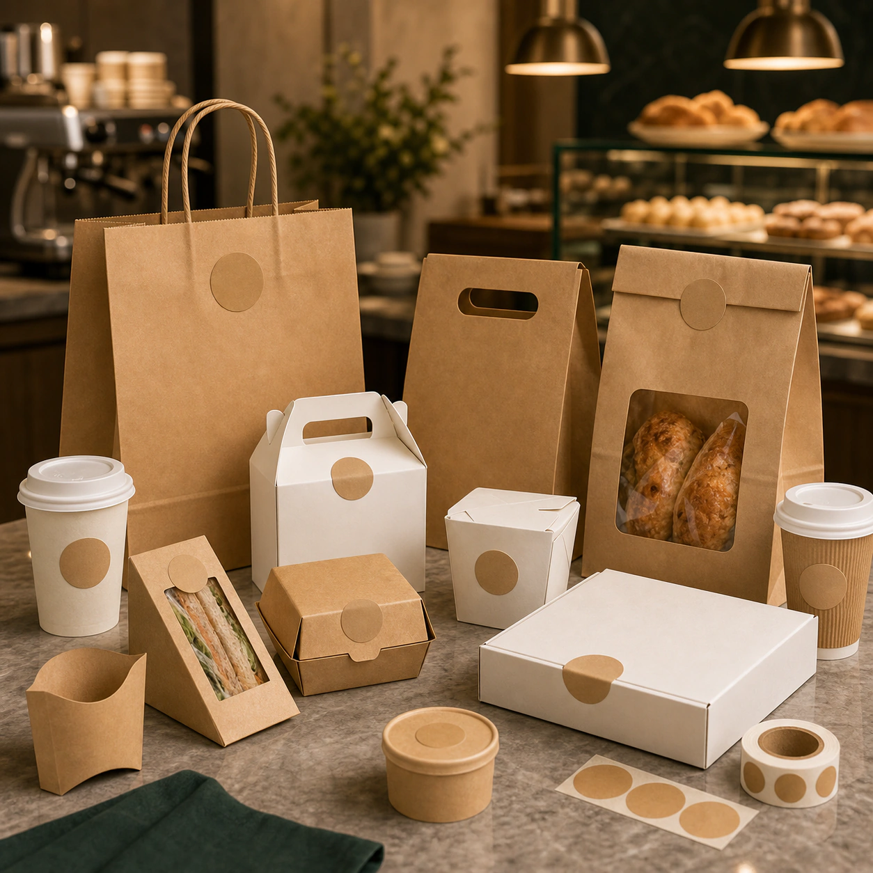 Eco food and bakery paper packaging range